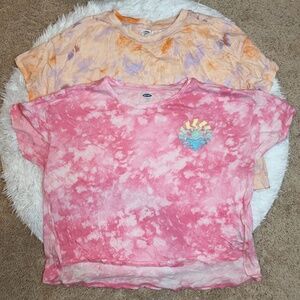 New! Old Navy Girls Tie Dye Crop Top Set | XL Plus (14-16) | Pink and Orange